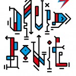 David Bowie Lost Pop Icon, typographie expérimentale réalisée en hommage à l'artiste David Bowie