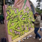 Peinture graffiti réalisée en live lors du Chill Up Festival à la Pépinière de Nancy par Hyperactivity Rocks, 2016