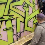 Peinture graffiti réalisée en live lors du Chill Up Festival à la Pépinière de Nancy par Hyperactivity Rocks, 2016