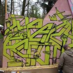 Peinture graffiti réalisée en live lors du Chill Up Festival à la Pépinière de Nancy par Hyperactivity Rocks, 2016