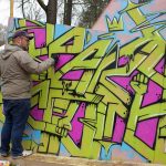 Peinture graffiti réalisée en live lors du Chill Up Festival à la Pépinière de Nancy par Hyperactivity Rocks, 2016