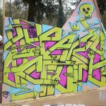 Peinture graffiti réalisée en live lors du Chill Up Festival à la Pépinière de Nancy par Hyperactivity Rocks, 2016