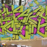 Peinture graffiti réalisée en live lors du Chill Up Festival à la Pépinière de Nancy par Hyperactivity Rocks, 2016