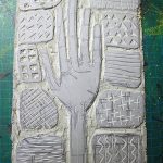 "A Terra Nostra", impression artisanale d'estampes à partir d'une linogravure, par Hyperactivity Rocks 2016