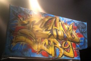 Graffiti peint lors de la soirée Techno Story 5 à l'Autre Canal (Nancy) avec Dj Hell