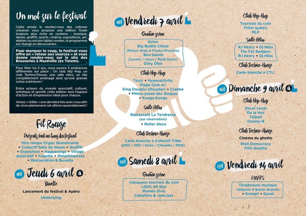 Programme de la 5ème édition du Chill Up Festival (Nancy)