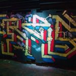 Graffiti "Resist !" peint pendant la soirée organisée par Foremost à LNVRS qui accueillait Josh Wink