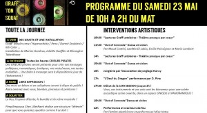 Programme de l'événement Graff Ton Squat, le 23 mai 2015 à Nancy