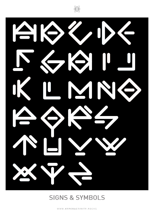 Travail sur les 26 caractères typographiques de l'alphabet Latin.