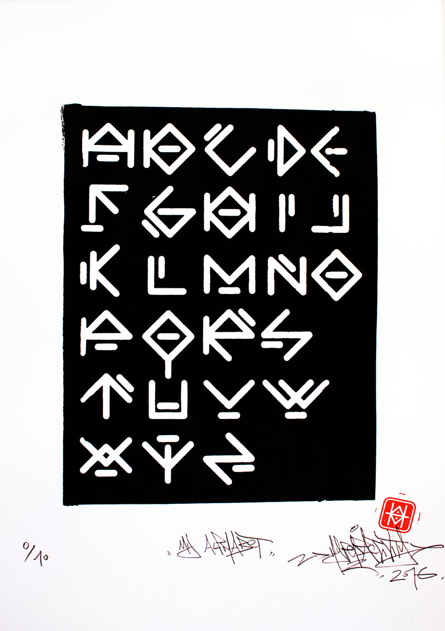 My Alphabet, sérigraphie d'art imprimée artisanalement par Hyperactivity en tirage limité à 10 exemplaires