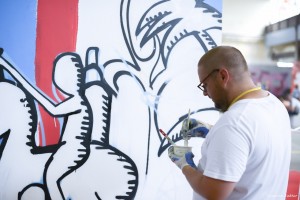 Photos de Vincent Zobler prises pendant la performance artistique d'Hyperactivity Rocks lors du festival graffiti Big Jam à Nancy 2015