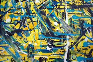 "Killing in the name of", peinture sur toile (expressionisme abstrait) par Hyperactivity Rocks