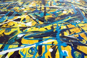 "Killing in the name of", peinture sur toile (expressionisme abstrait) par Hyperactivity Rocks