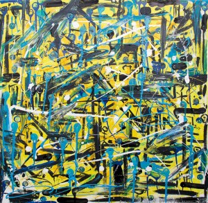 "Killing in the name of", peinture sur toile (expressionisme abstrait) par Hyperactivity Rocks