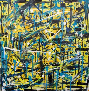 "Killing in the name of", peinture sur toile (expressionisme abstrait) par Hyperactivity Rocks