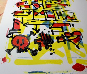 "Affreux, Sales et Méchants", impression artisanale de 15 estampes sérigraphiées en 4 couleurs, Hyperactivity Rocks
