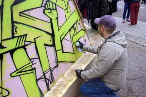 Peinture graffiti réalisée en live lors du Chill Up Festival à la Pépinière de Nancy par Hyperactivity Rocks, 2016