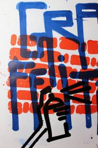 "Graffiti" impression artisanale de 7 estampes en sérigraphie 3 couleurs, tirage limité par Hyperactivity Rocks 2016