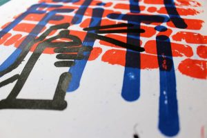 "Graffiti" impression artisanale de 7 estampes en sérigraphie 3 couleurs, tirage limité par Hyperactivity Rocks 2016