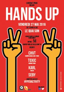 Graffiti Live Act de l'artiste Hyperactivity lors de la soirée Hands Up au Quai Son à Nancy le 27 mai 2016