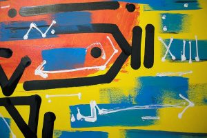 "San Gennaro", peinture abstraite inspirée par les arts premiers, Hyperactivity Rocks, 2016