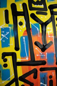 "San Gennaro", peinture abstraite inspirée par les arts premiers, Hyperactivity Rocks, 2016