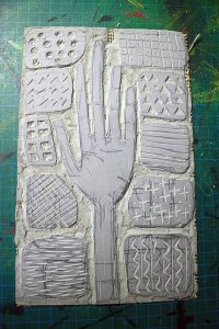 "A Terra Nostra", impression artisanale d'estampes à partir d'une linogravure, par Hyperactivity Rocks 2016