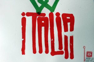 "Viva Italia" tirage limité de 7 estampes, sérigraphie artisanale, Hyperactivity Rocks 2016