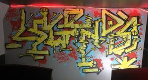 "Legends", peinture réalisée lors du mix de Dj Sneak à l'Embaracadère à Nancy