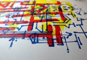 "Primitive", auto-édition de 10 estampes en sérigraphie artisanale et manuelle