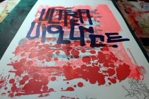 "Ultraviolence", sérigraphie artisanale imprimée à 12 exemplaires par Hyperactivity Rocks