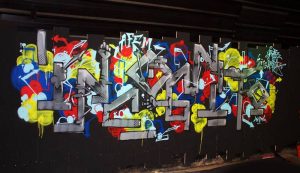 "Incognito", graffiti en freestyle à LNVRS Cub (Nancy) par Hyperactivity Rocks
