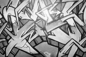 "Non Inultus Premor", graffiti sur toile 90x30cm par Hyperactivity